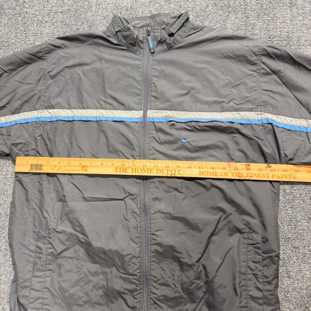 VTG Nike Nylon Jacket Men's L Longsleeve rack Jacket Baby Blue Gray Y2K 90s - Picture 4 of 12